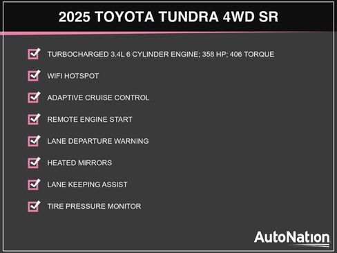 Used 2025 Toyota Tundra SR w/ SR Tow Package AWD/4WD image 3