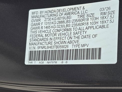 New 2026 Honda Odyssey EX-L image 34