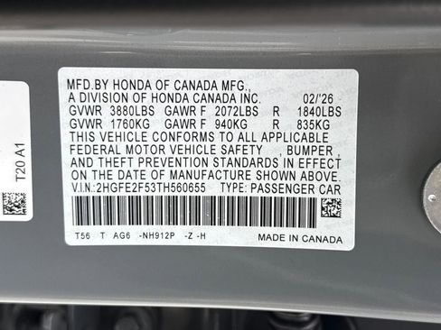 New 2026 Honda Civic Sport image 28