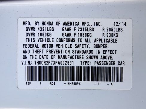 Used 2015 Honda Accord EX image 49