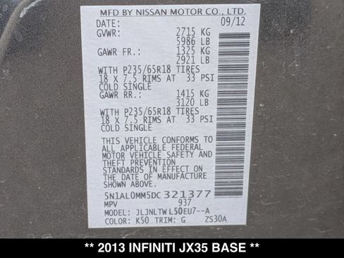 Used 2013 INFINITI JX35 AWD w/ Premium Pkg image 28