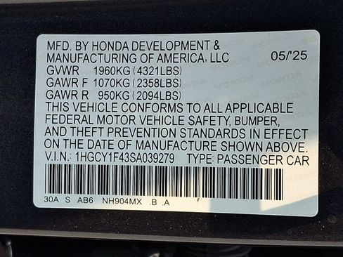 Certified 2025 Honda Accord SE image 27