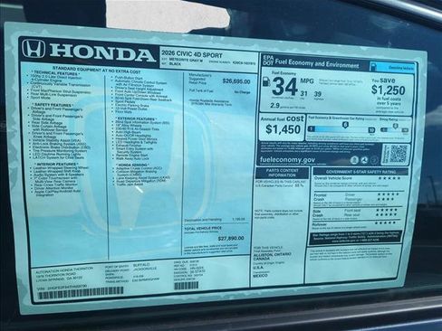 New 2026 Honda Civic Sport image 20