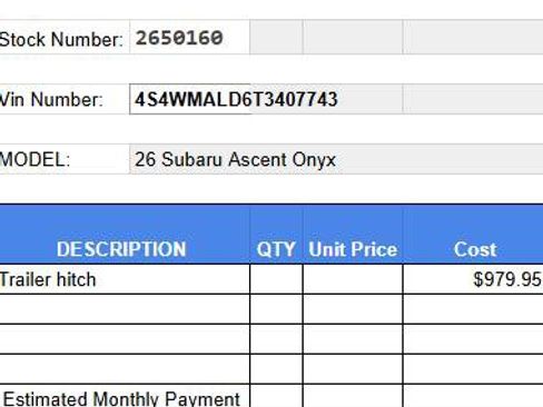 New 2026 Subaru Ascent Bronze Edition w/ Onyx Package AWD/4WD image 15