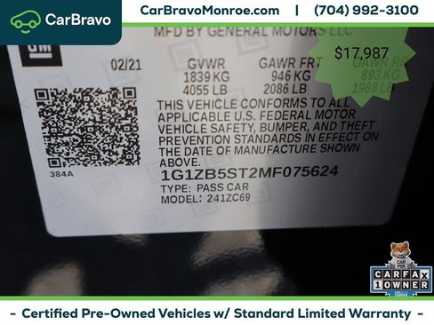 Certified 2021 Chevrolet Malibu LS FWD image 44