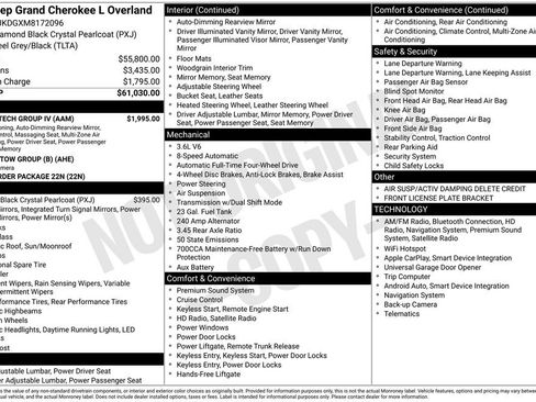 Certified 2021 Jeep Grand Cherokee L Overland w/ Luxury Tech Group IV AWD/4WD image 43