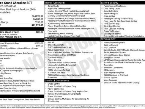 Used 2015 Jeep Grand Cherokee SRT w/ Trailer Tow Group IV AWD/4WD image 48