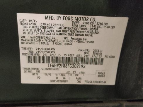 Used 2015 Ford Taurus Limited w/ Equipment Group 301A image 33