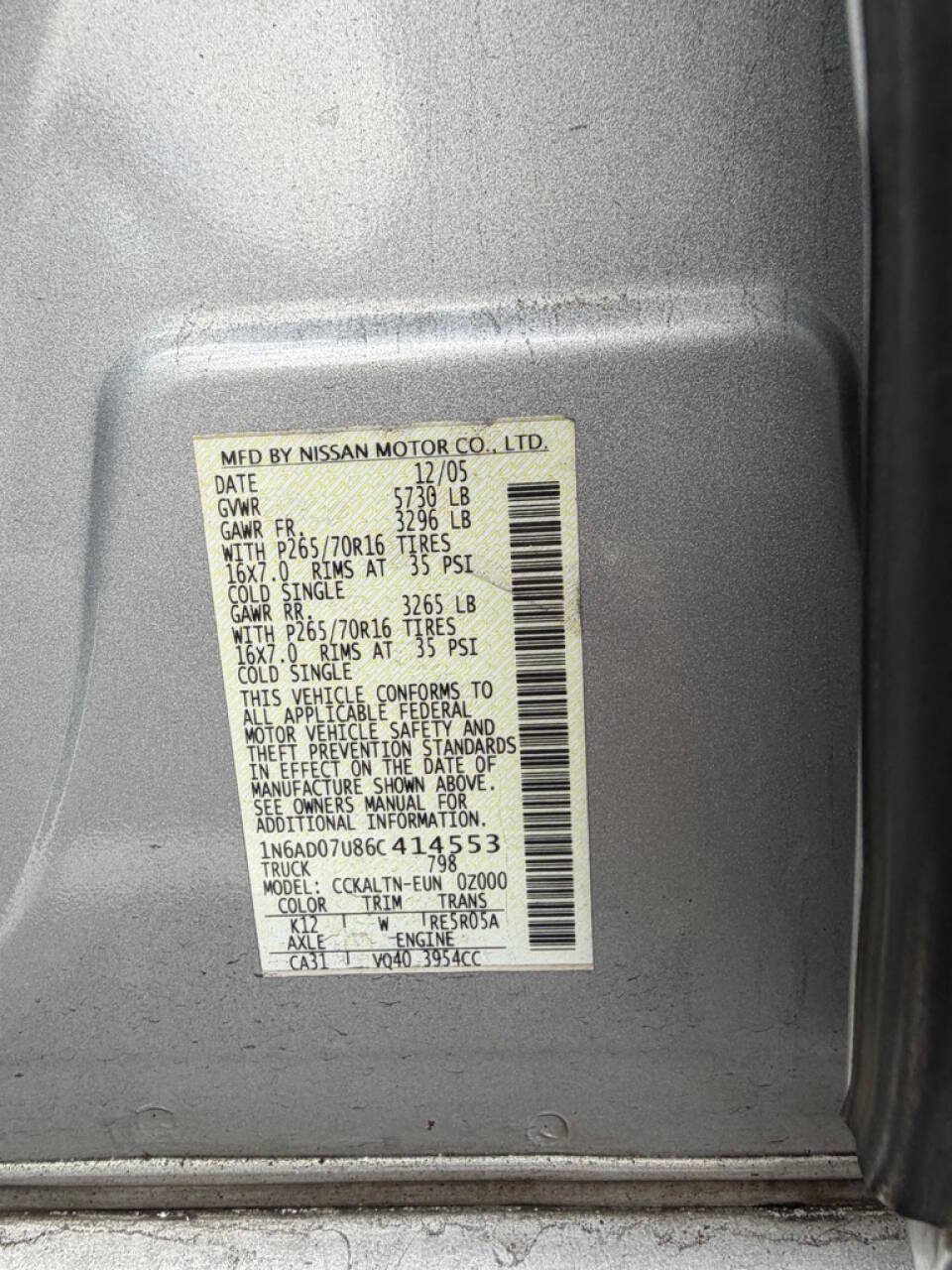 Used 2006 Nissan Frontier SE w/ (P01) Power Pkg RWD image 16