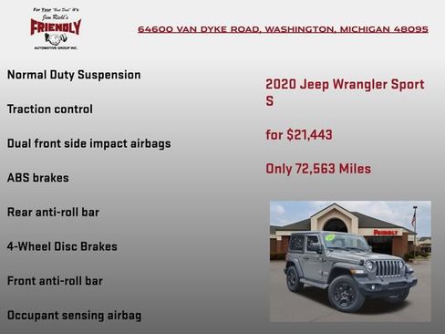 Used 2020 Jeep Wrangler Sport AWD/4WD image 20