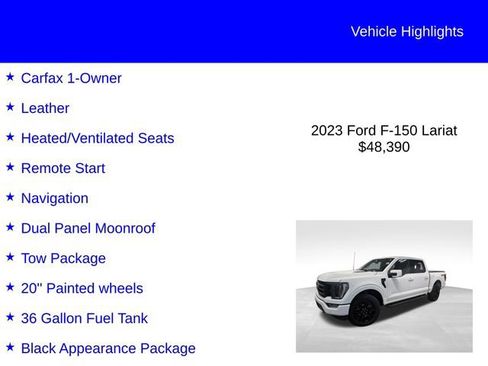 Certified 2023 Ford F150 Lariat w/ Equipment Group 502A High AWD/4WD image 3