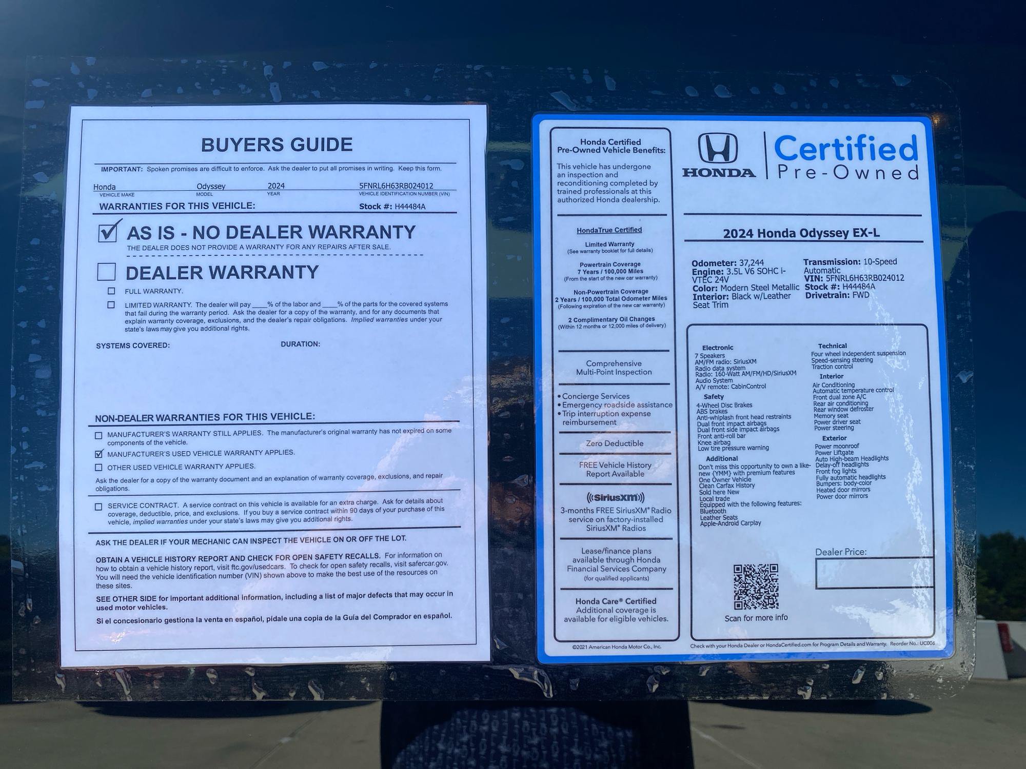 Certified 2024 Honda Odyssey EX-L image 33