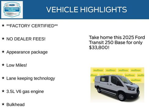 Used 2025 Ford Transit 250 Low Roof w/ Exterior Upgrade Package RWD image 11
