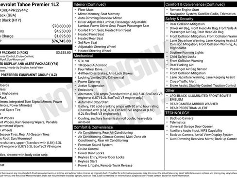 Used 2023 Chevrolet Tahoe Premier w/ Premium Package 2 AWD/4WD image 38