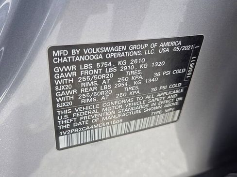 Used 2021 Volkswagen Atlas SE w/ Panoramic Sunroof Package FWD image 7