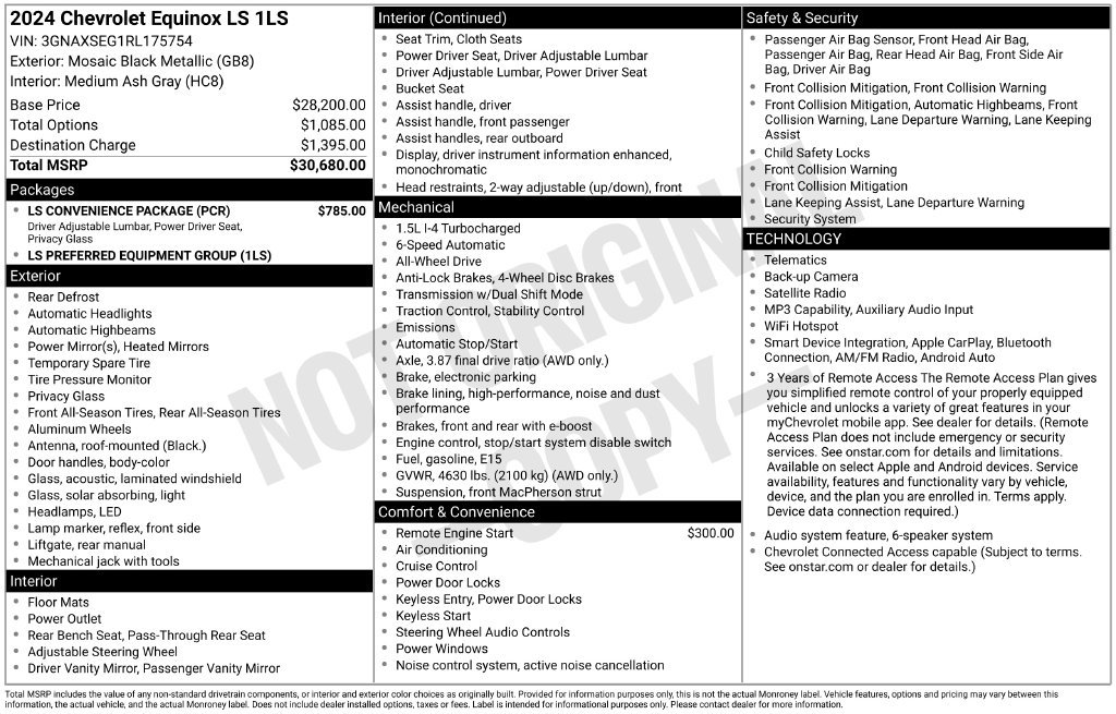 Used 2024 Chevrolet Equinox LS w/ LS Convenience Package AWD/4WD image 38