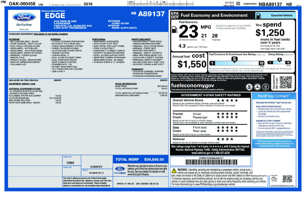 Certified 2022 Ford Edge SE AWD/4WD image 8