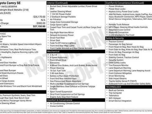 Used 2020 Toyota Camry SE image 7