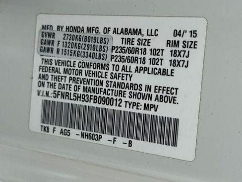 Used 2015 Honda Odyssey Touring image 23
