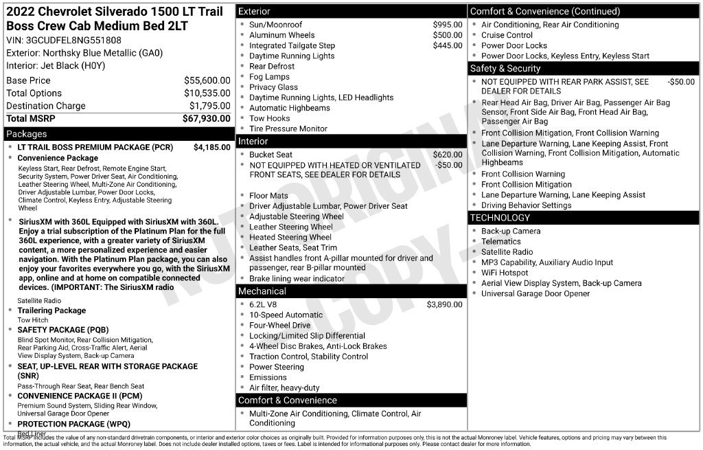 Used 2022 Chevrolet Silverado 1500 LT Trail Boss w/ LT Trail Boss Premium Package AWD/4WD image 24