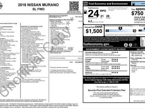 Used 2018 Nissan Murano SL w/ Midnight Edition Package image 2