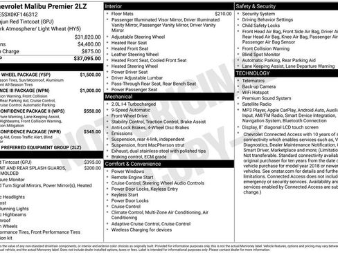 Used 2019 Chevrolet Malibu Premier w/ Sun and Wheel Package FWD image 15