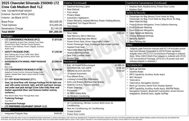 Used 2025 Chevrolet Silverado 2500 LTZ w/ LTZ Convenience Package AWD/4WD image 43