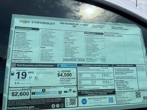 New 2026 Chevrolet Colorado W/T AWD/4WD image 33