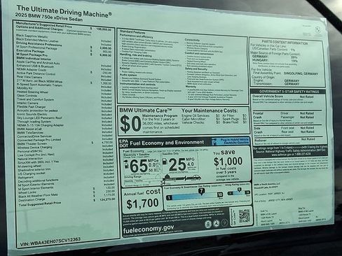 New 2025 BMW 750e xDrive 750e xDrive w/ Executive Package image 22