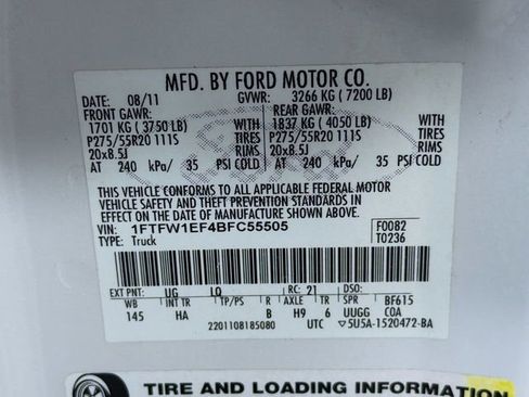 Used 2011 Ford F150 Lariat w/ Lariat Chrome Pkg AWD/4WD image 37