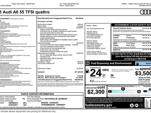 Used 2023 Audi A6 Premium Plus w/ Premium Plus Package image 2