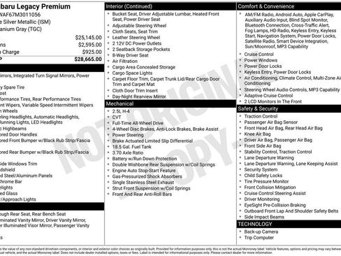 Used 2021 Subaru Legacy Premium image 40