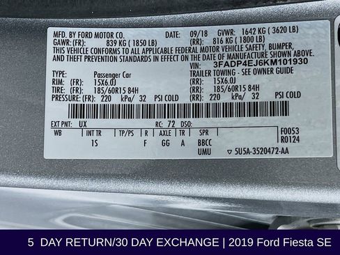 Used 2019 Ford Fiesta SE image 34