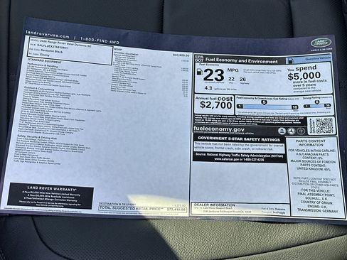 New 2026 Land Rover Range Rover Velar Dynamic SE image 30