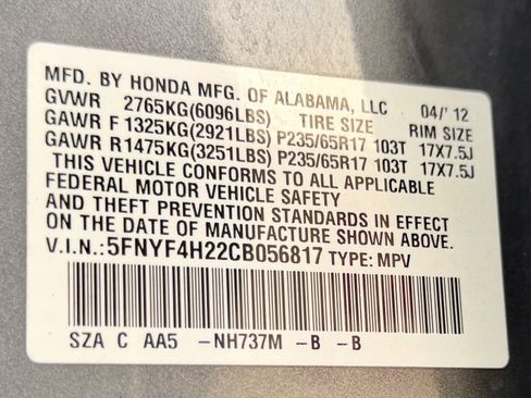Used 2012 Honda Pilot LX image 25