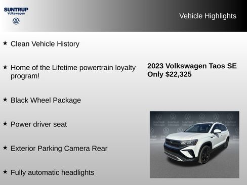 Used 2023 Volkswagen Taos SE w/ Black Wheel Package image 8