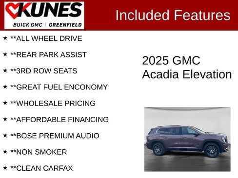 Used 2025 GMC Acadia Elevation AWD/4WD image 3