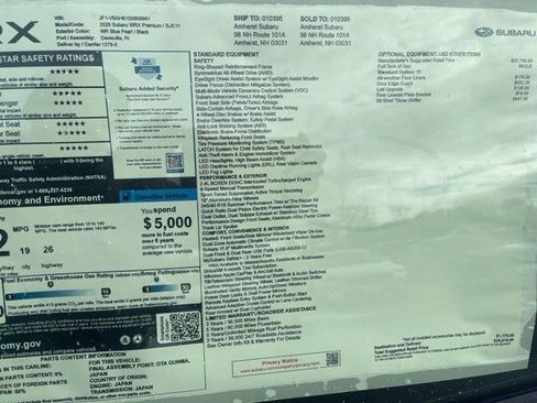 New 2025 Subaru WRX Premium image 13