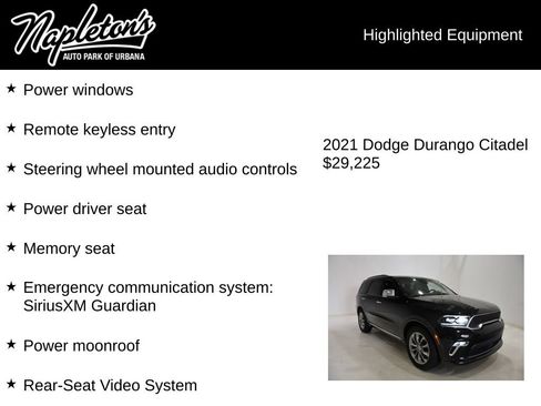 Used 2021 Dodge Durango Citadel w/ Premium Entertainment Group RWD image 16