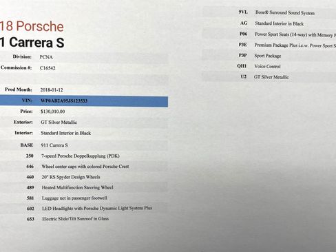 Used 2018 Porsche 911 Carrera S w/ Sport Package image 73