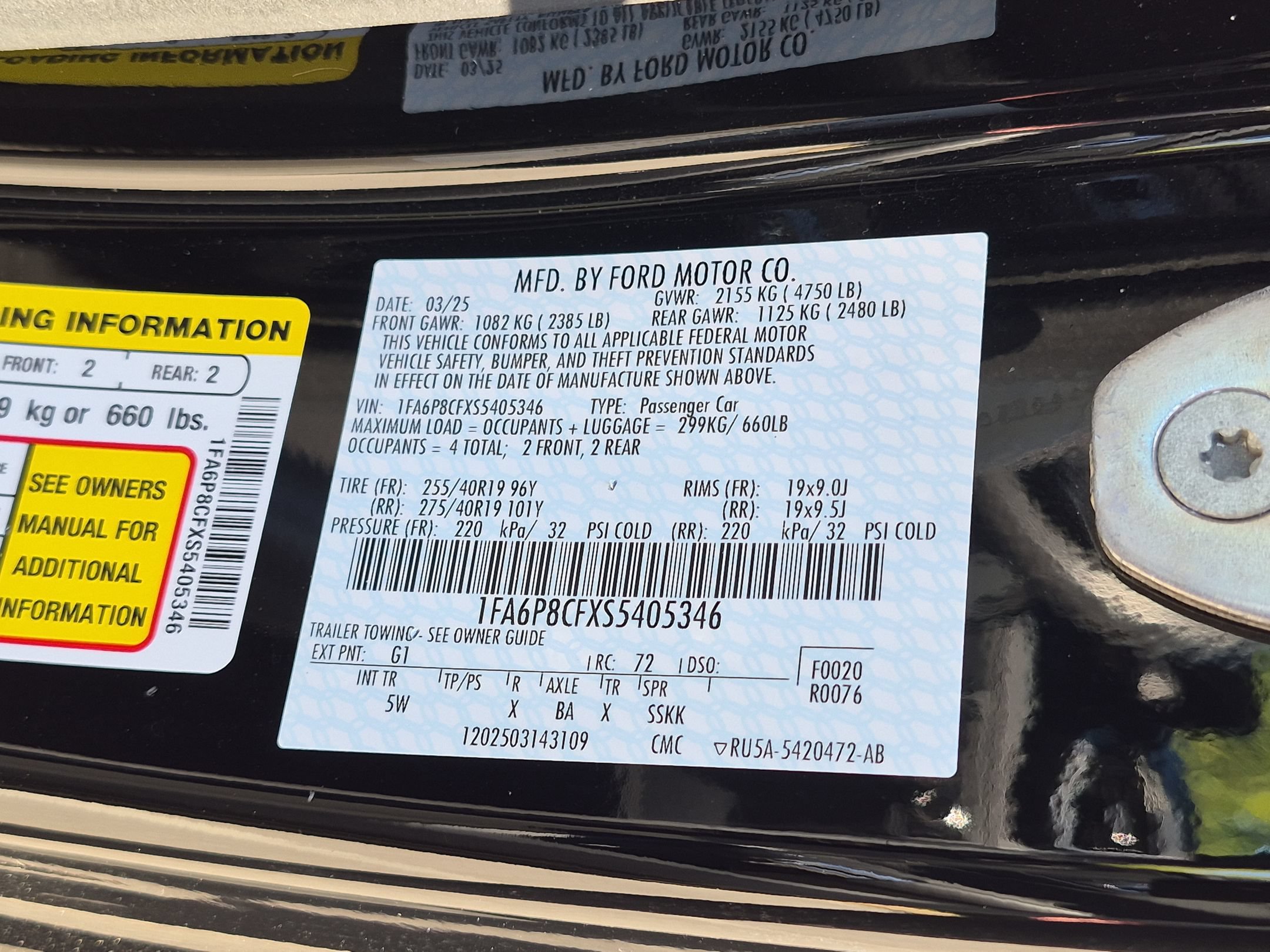 Certified 2025 Ford Mustang GT Premium w/ GT Performance Package RWD image 34