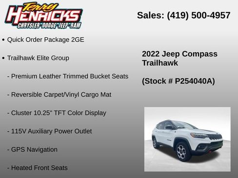 Used 2022 Jeep Compass Trailhawk w/ Trailhawk Elite Group AWD/4WD image 12