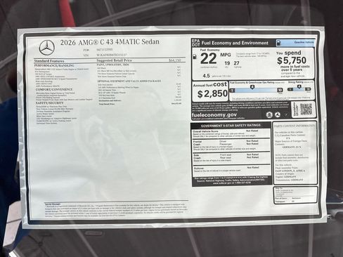 New 2026 Mercedes-Benz C 43 AMG 4MATIC Sedan image 31
