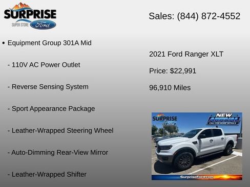 Used 2021 Ford Ranger XLT w/ Equipment Group 301A Mid RWD image 6