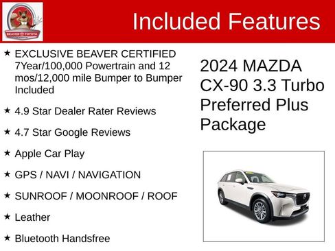 Used 2024 MAZDA CX-90 3.3 Turbo w/ Preferred Plus image 4