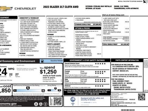 Used 2023 Chevrolet Blazer LT w/ Convenience Package AWD/4WD image 2