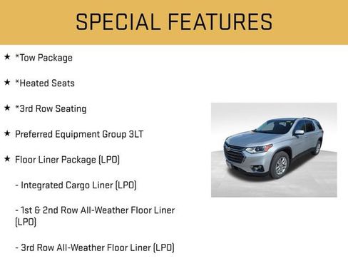Used 2021 Chevrolet Traverse LT w/ LPO, Floor Liner Package AWD/4WD image 6
