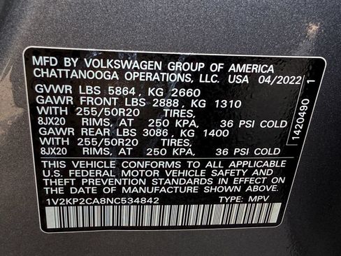 Used 2022 Volkswagen Atlas SE AWD/4WD image 19