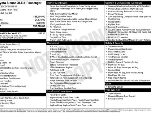 Used 2015 Toyota Sienna XLE w/ XLE Navigation Package FWD image 22