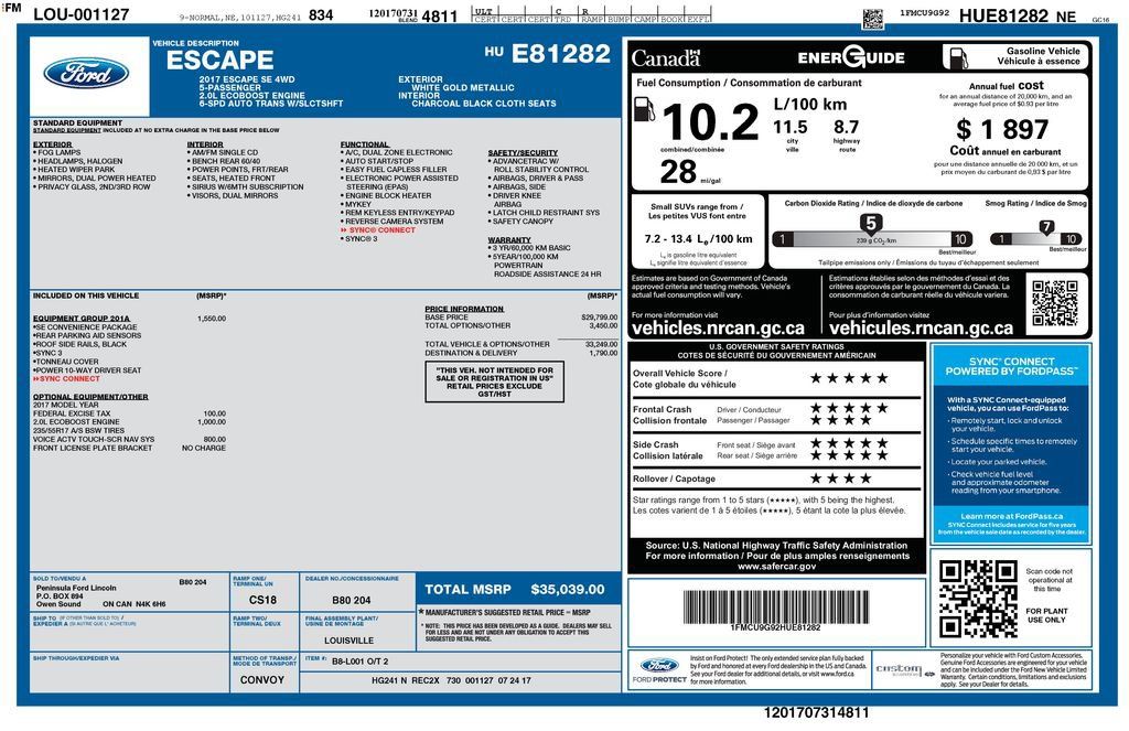 Used 2017 Ford Escape SE w/ Equipment Group 201A AWD/4WD image 10